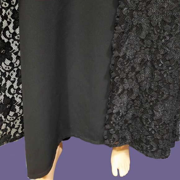 Gothic Witchy Medieval Maxi Dress M Long Bell Sleeves Black Lace Evening Wedding - Picture 5 of 12